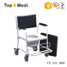 Steel Tranist Commode Wheelchair with Bedban